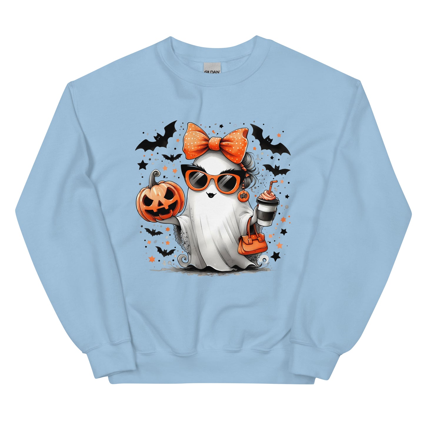 Halloween ghost sweatshirt, Lil Boo, Halloween gift, Coffee lovers