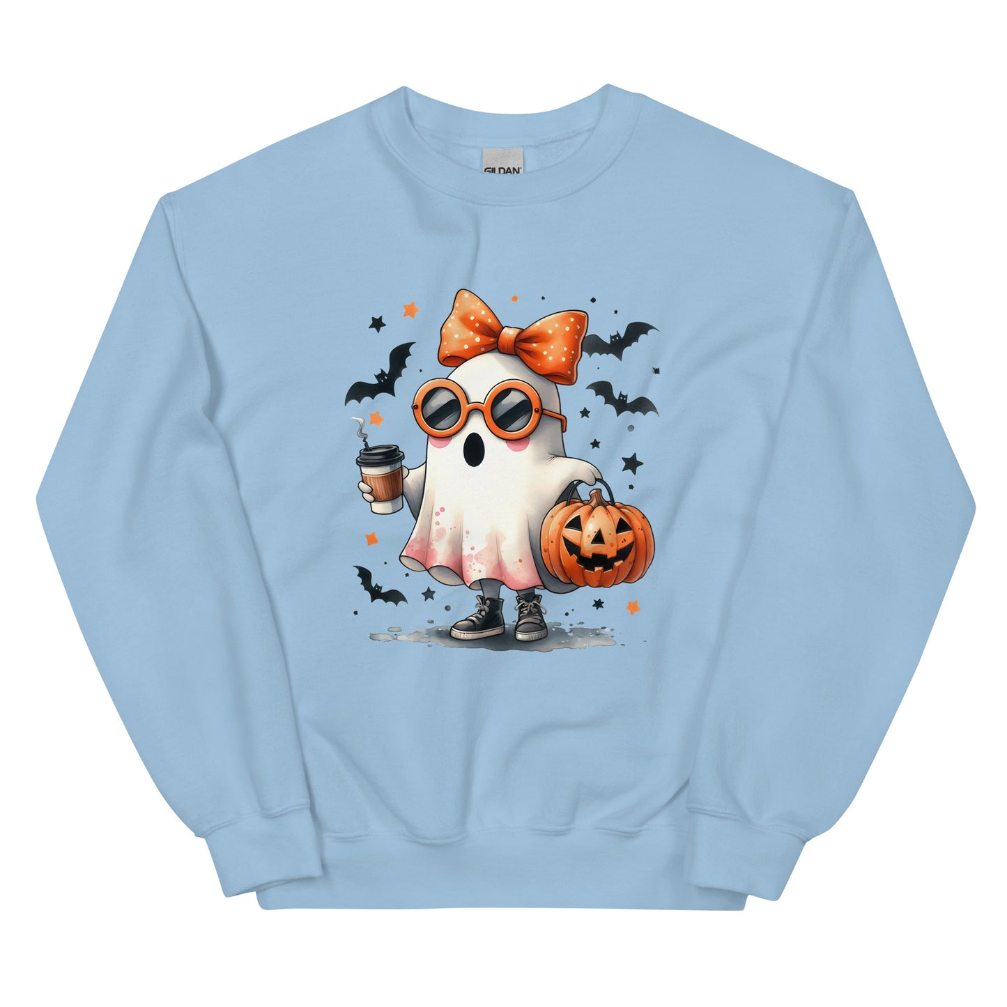 Halloween ghost sweatshirt, Lil Boo, Halloween gift, Coffee lovers