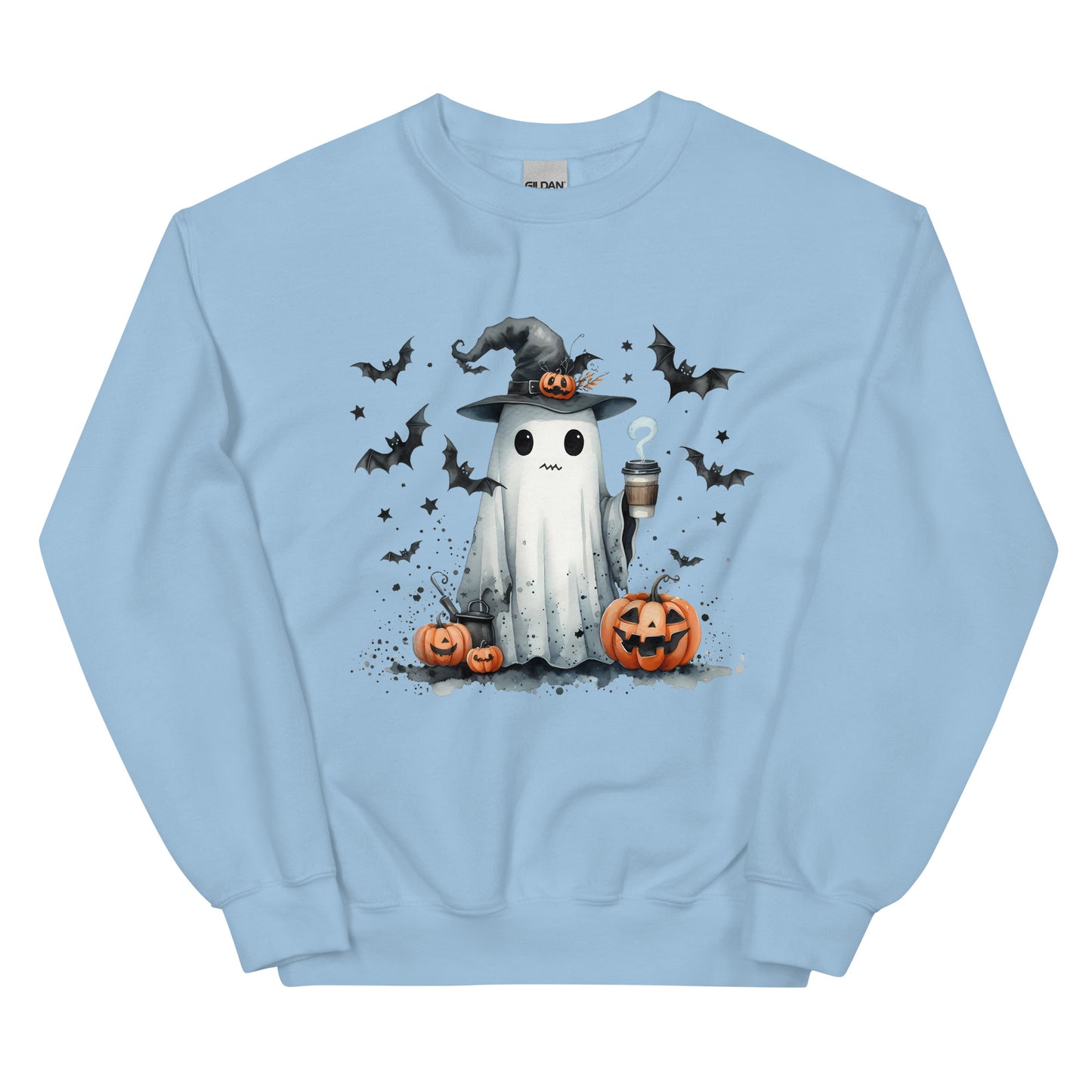 Halloween ghost sweatshirt, Lil Boo, Halloween gift, Coffee lovers