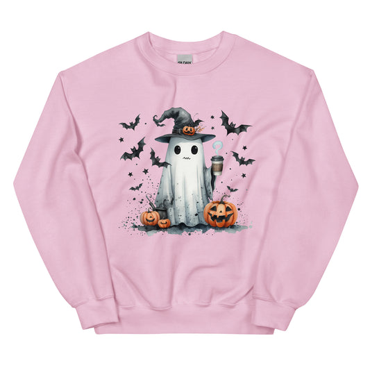 Halloween ghost sweatshirt, Lil Boo, Halloween gift, Coffee lovers