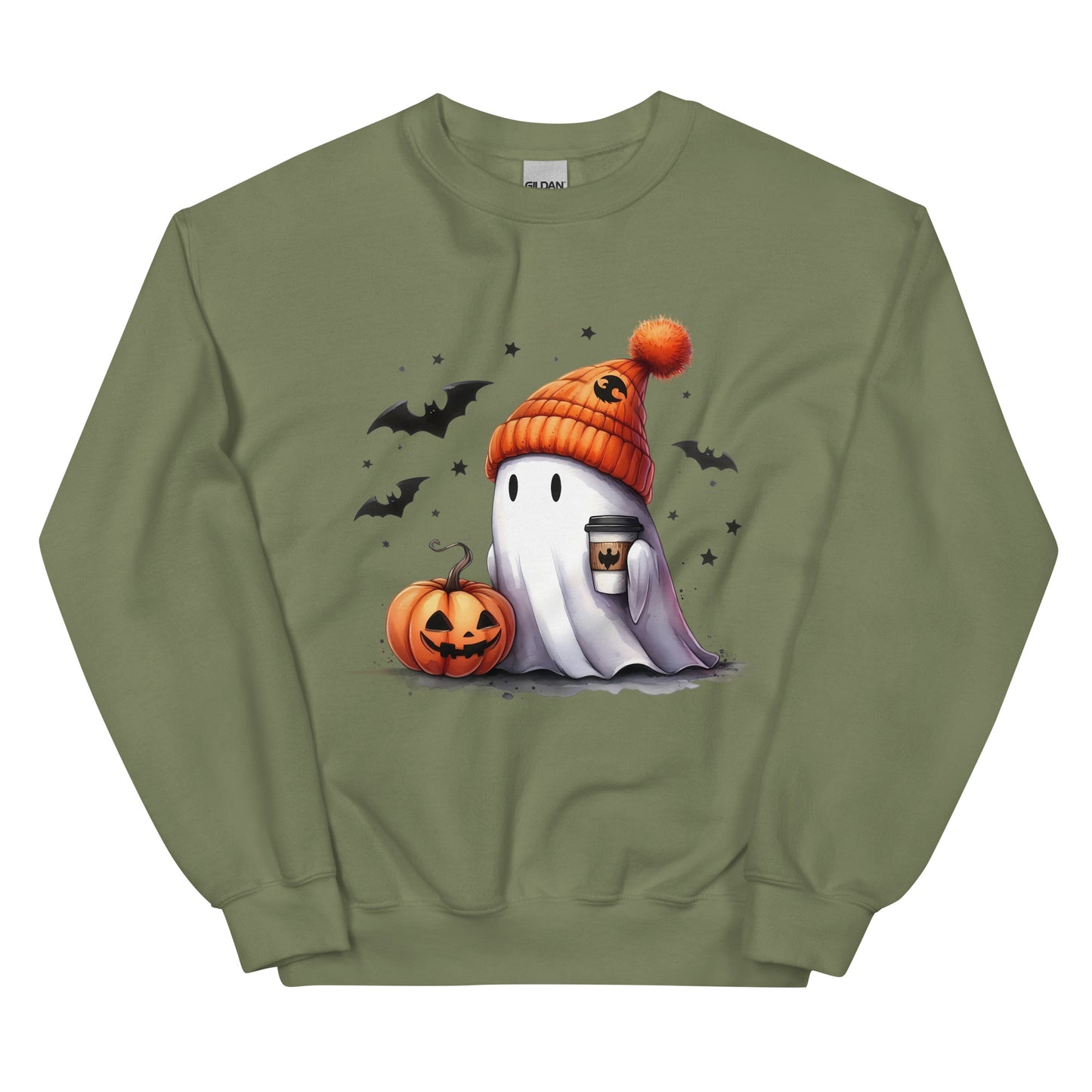 Halloween ghost sweatshirt, Lil Boo. Halloween gift, Coffee lovers