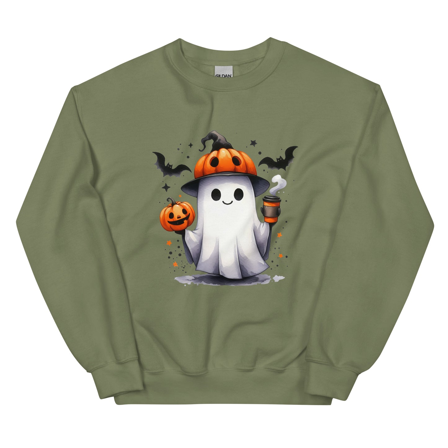 Halloween ghost sweatshirt, Lil Boo, Halloween gift, Coffee lovers