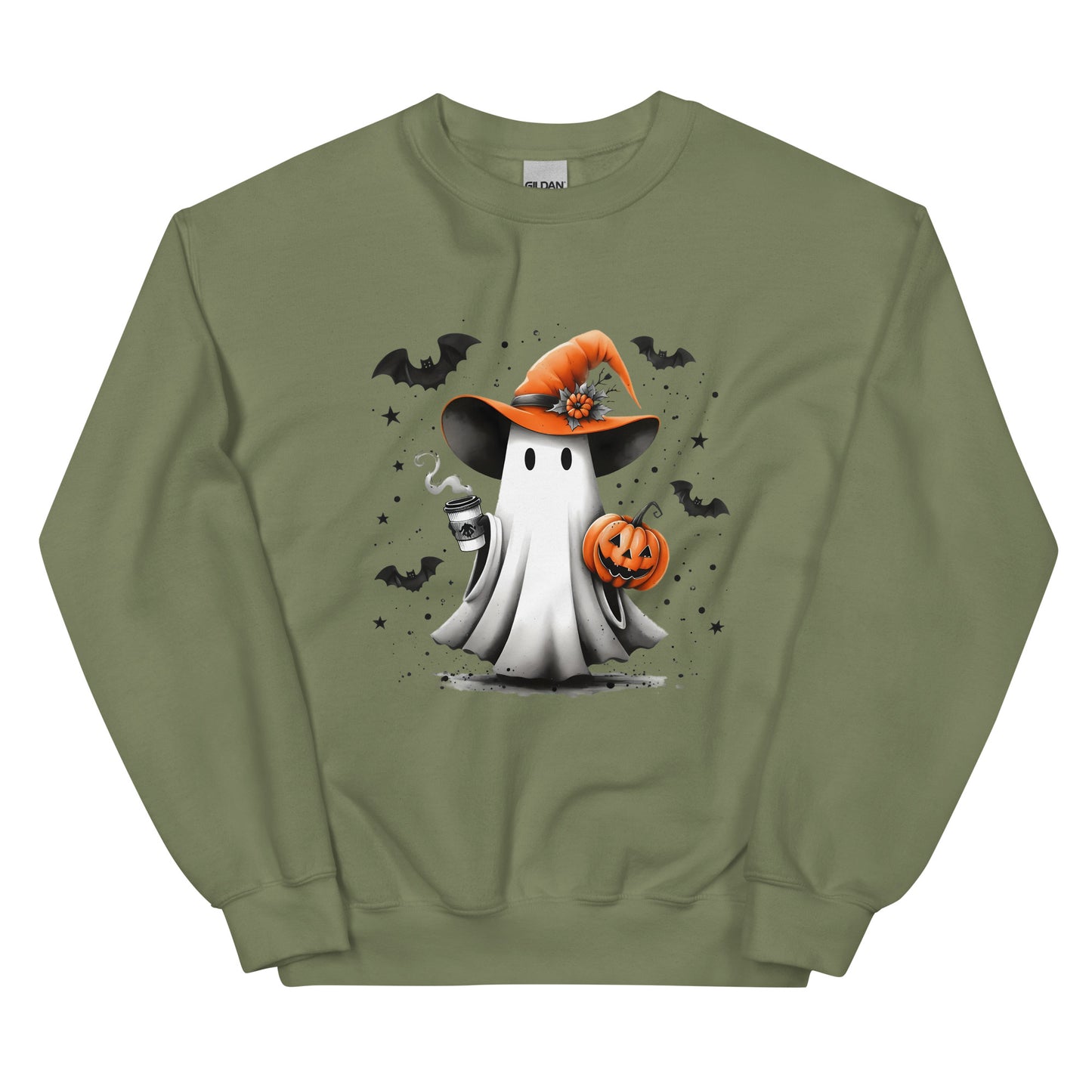 Halloween ghost sweatshirt, Lil Boo, Halloween gift, Coffee lovers