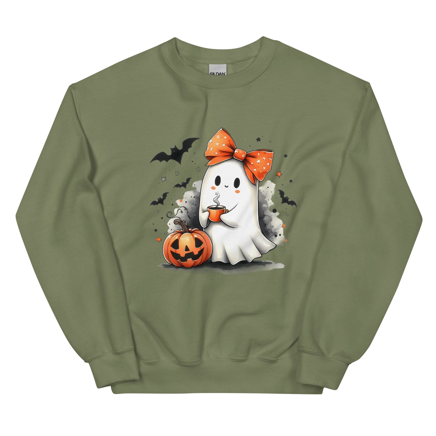 Halloween ghost sweatshirt, Lil Boo, Halloween gift, Coffee lovers