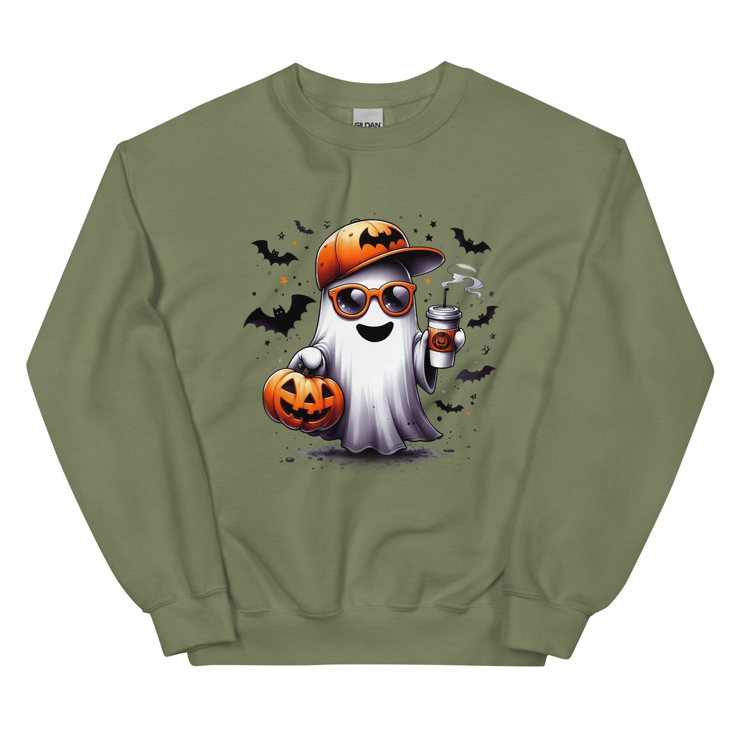 Halloween ghost sweatshirt, Lil Boo, Halloween gift, Coffee lovers