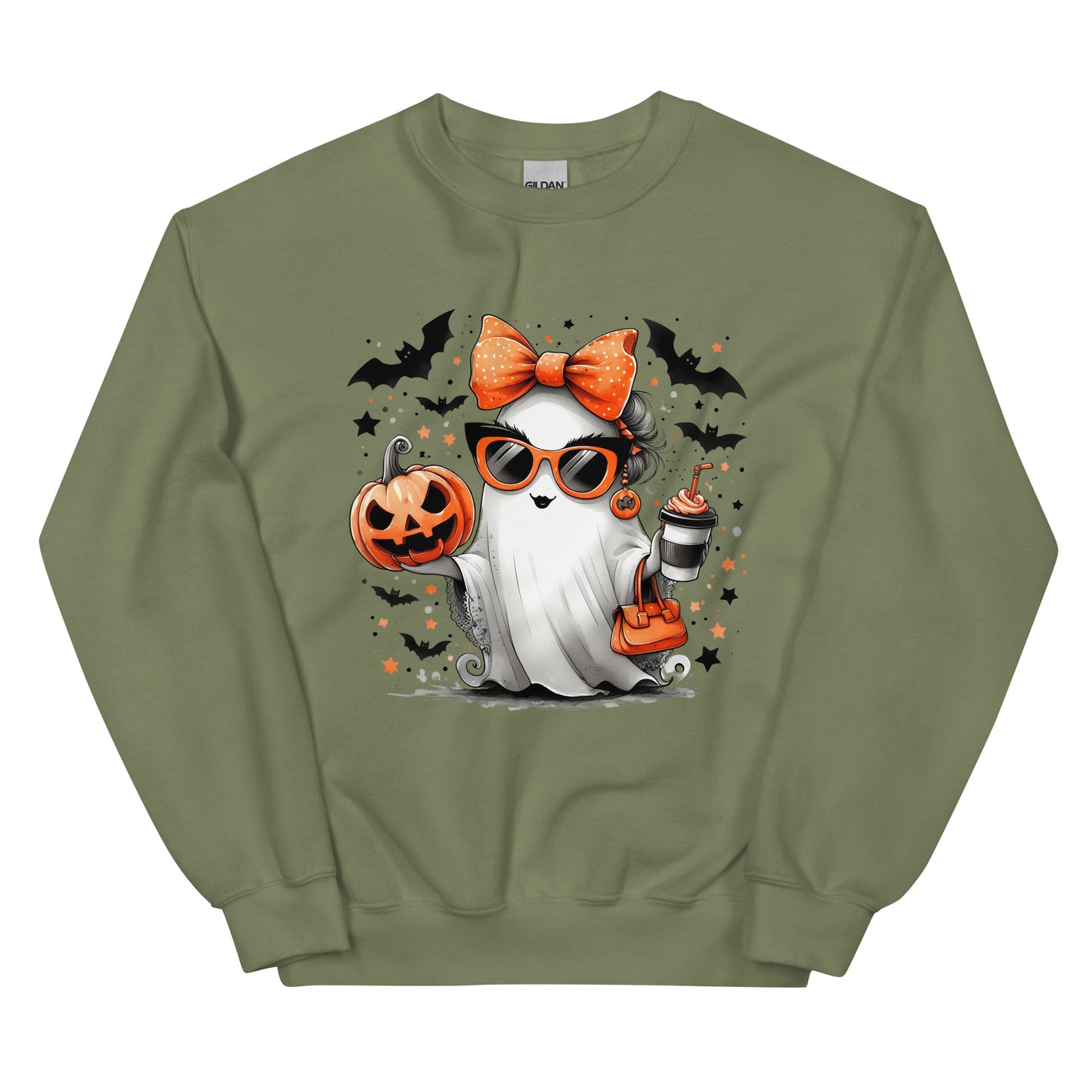 Halloween ghost sweatshirt, Lil Boo, Halloween gift, Coffee lovers