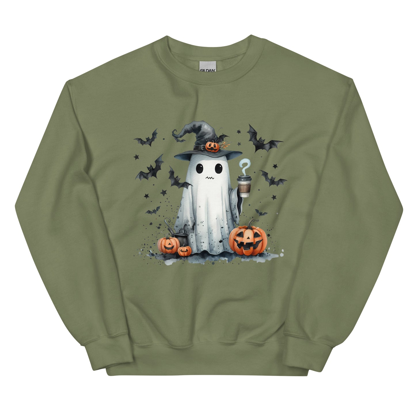 Halloween ghost sweatshirt, Lil Boo, Halloween gift, Coffee lovers