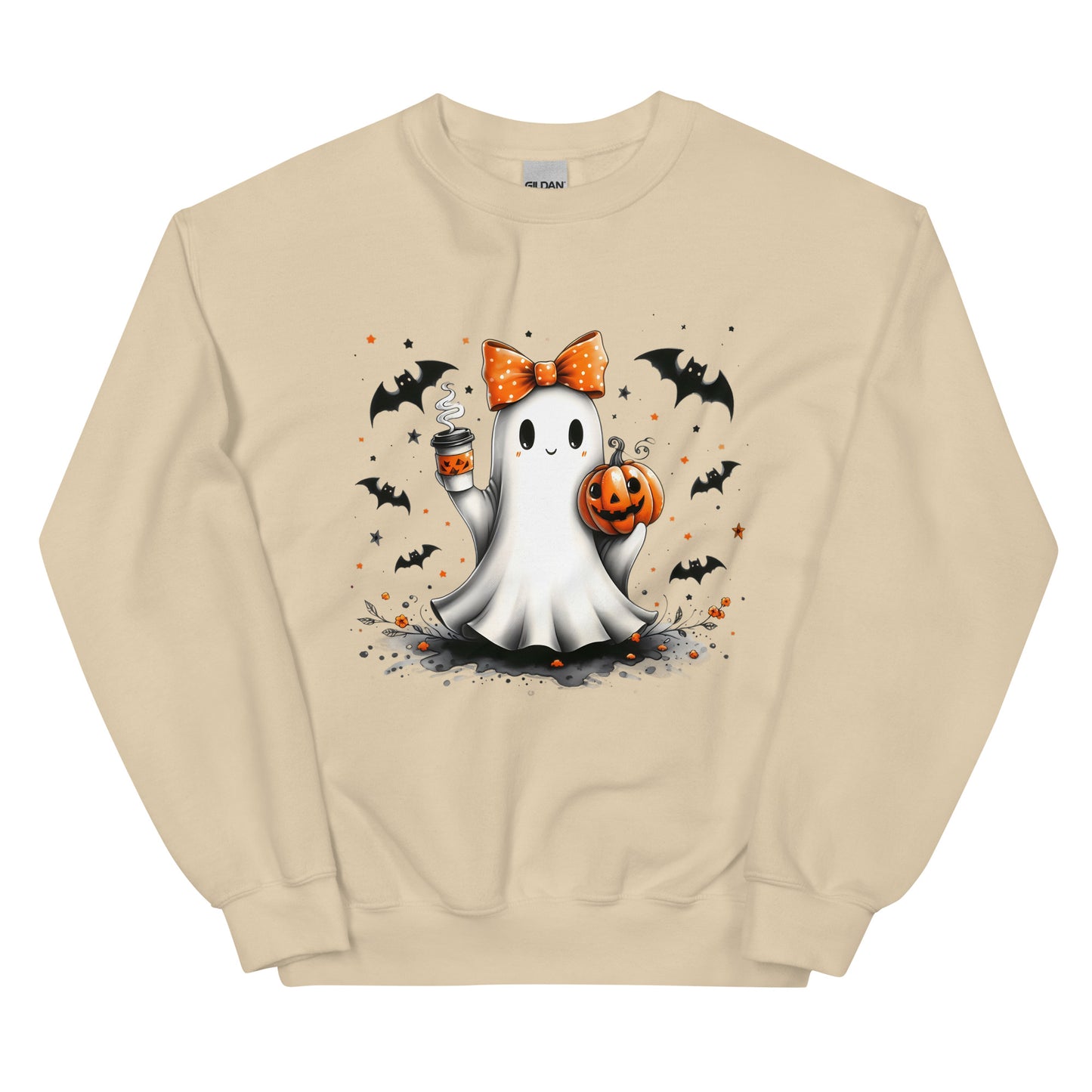 Halloween ghost sweatshirt, Lil Boo, Halloween gift, Coffee lovers