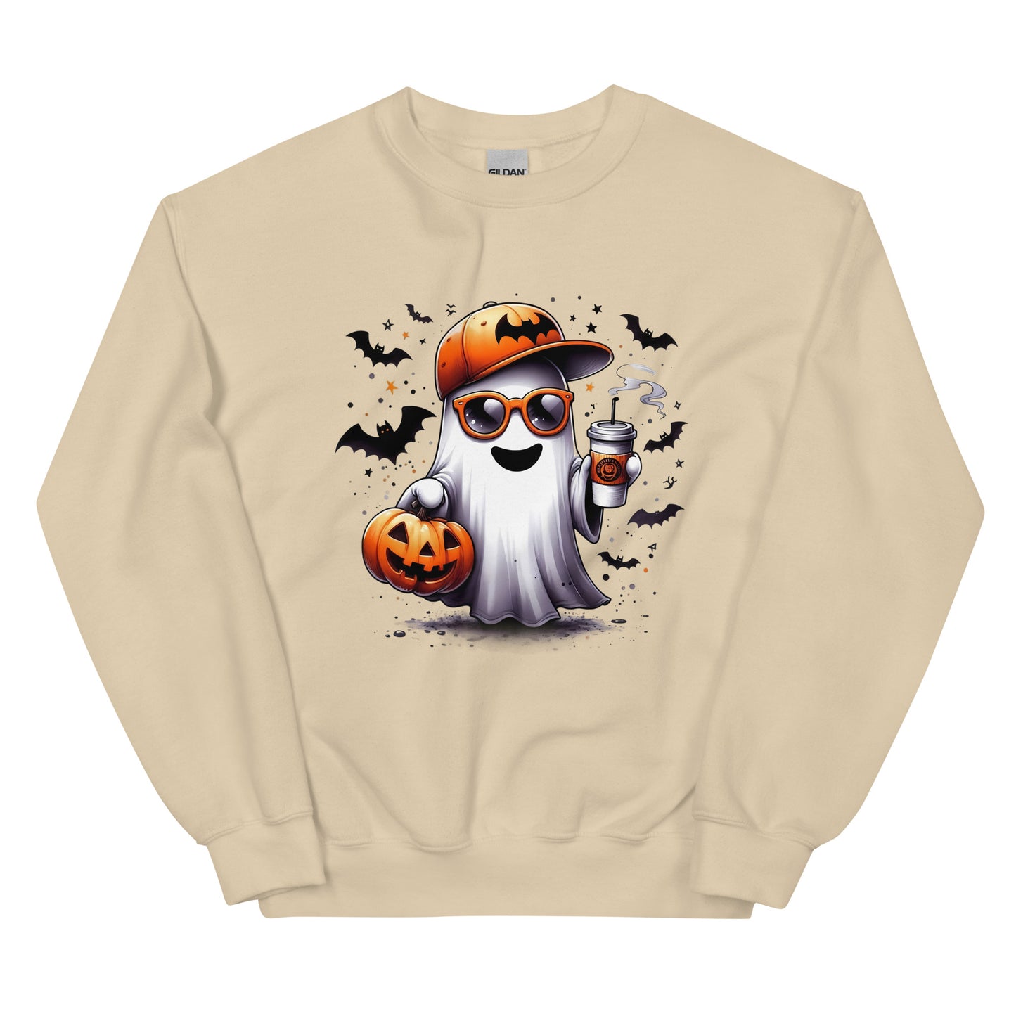 Halloween ghost sweatshirt, Lil Boo, Halloween gift, Coffee lovers