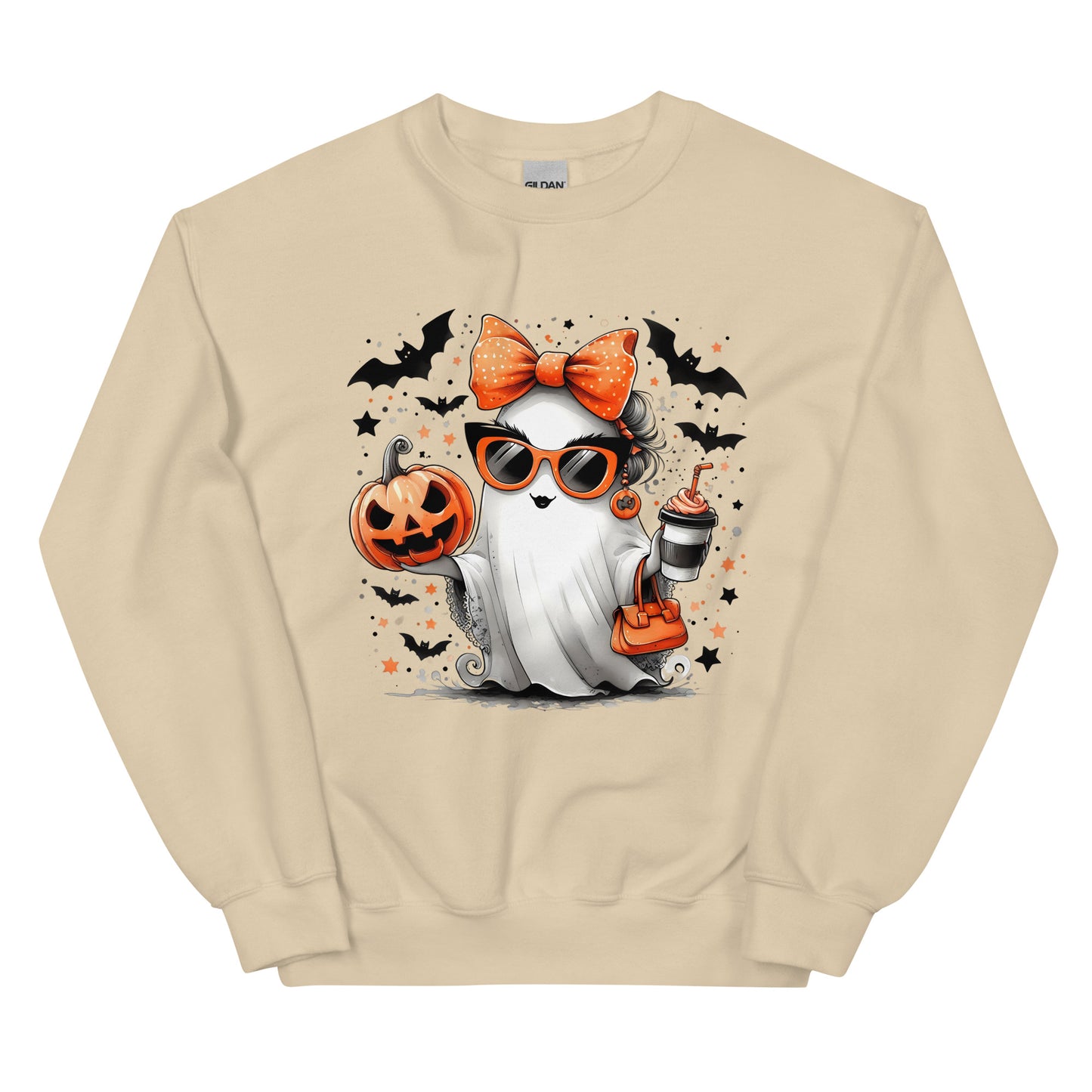 Halloween ghost sweatshirt, Lil Boo, Halloween gift, Coffee lovers