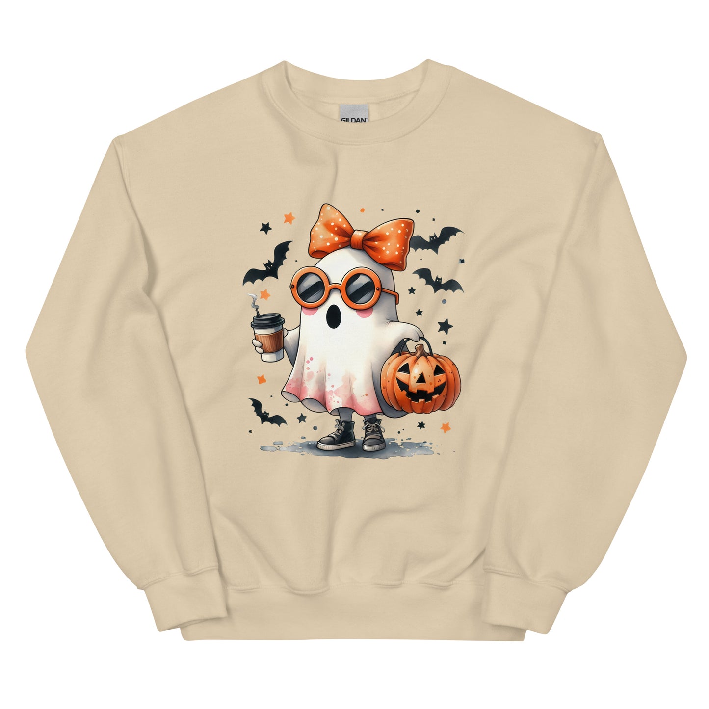 Halloween ghost sweatshirt, Lil Boo, Halloween gift, Coffee lovers