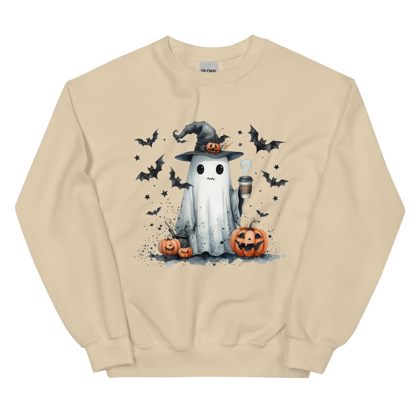 Halloween ghost sweatshirt, Lil Boo, Halloween gift, Coffee lovers