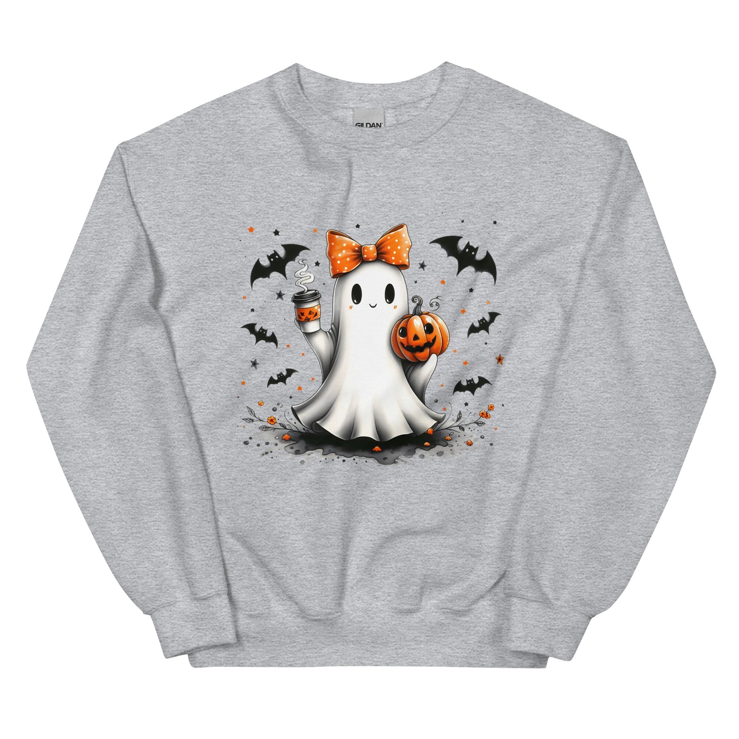 Halloween ghost sweatshirt, Lil Boo, Halloween gift, Coffee lovers