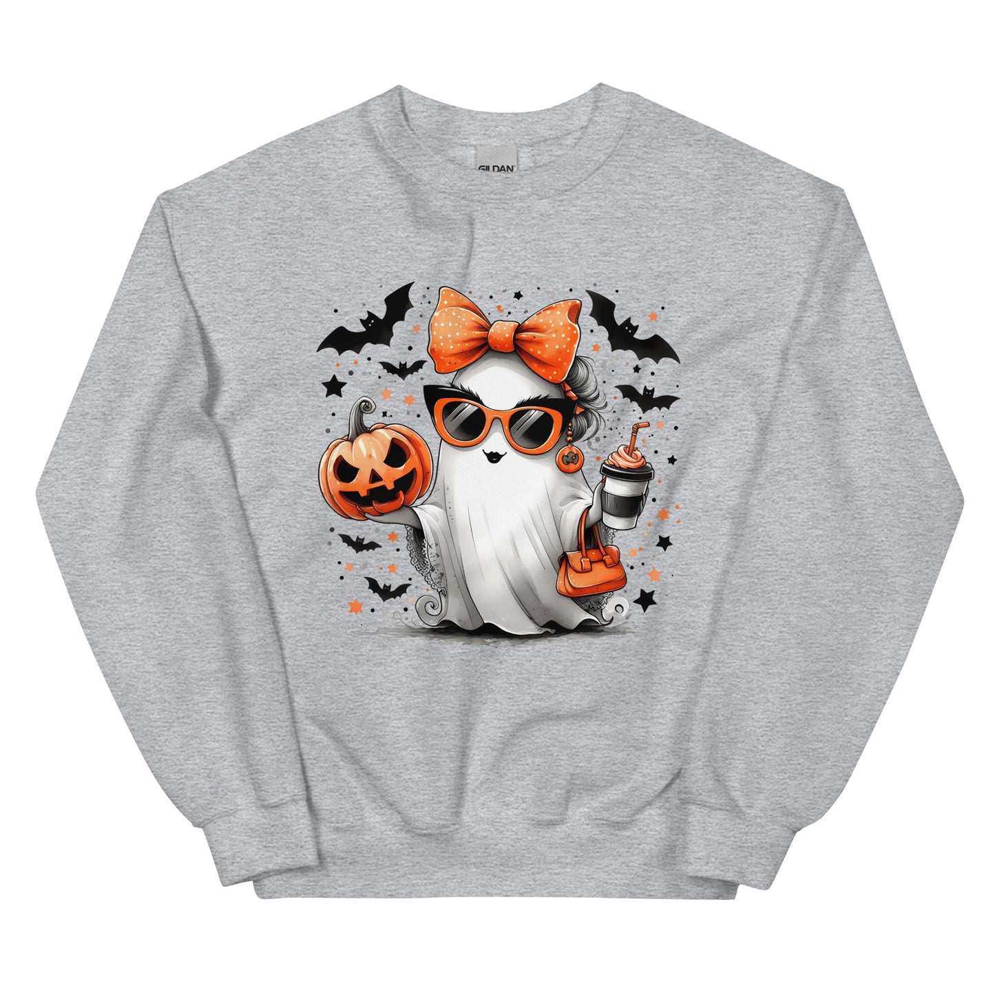 Halloween ghost sweatshirt, Lil Boo, Halloween gift, Coffee lovers