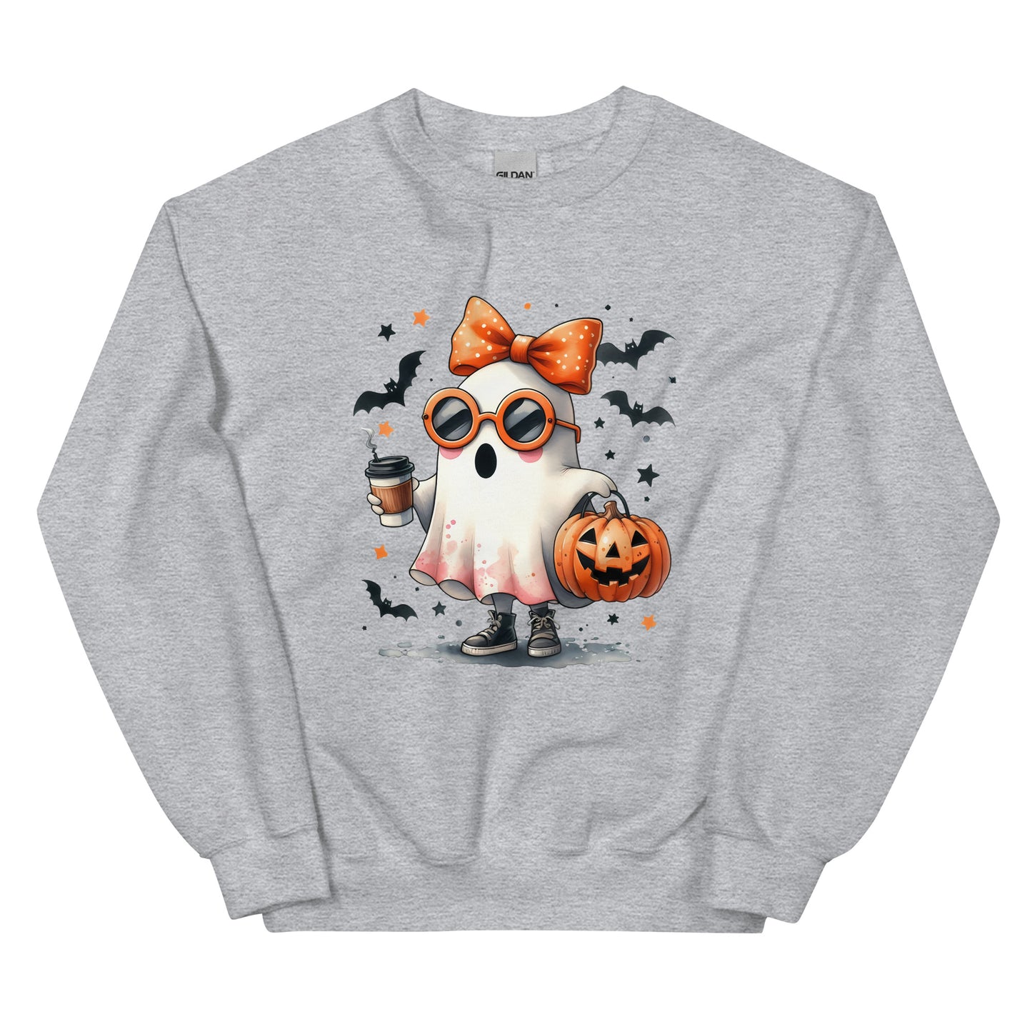 Halloween ghost sweatshirt, Lil Boo, Halloween gift, Coffee lovers