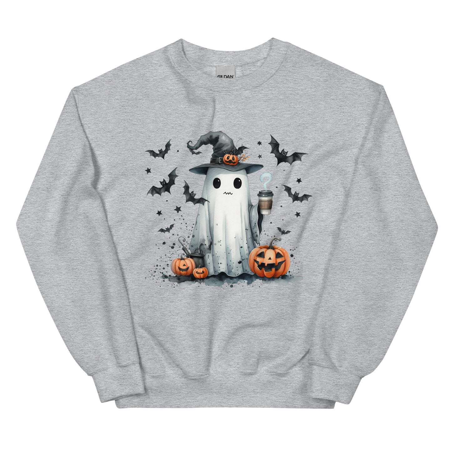 Halloween ghost sweatshirt, Lil Boo, Halloween gift, Coffee lovers