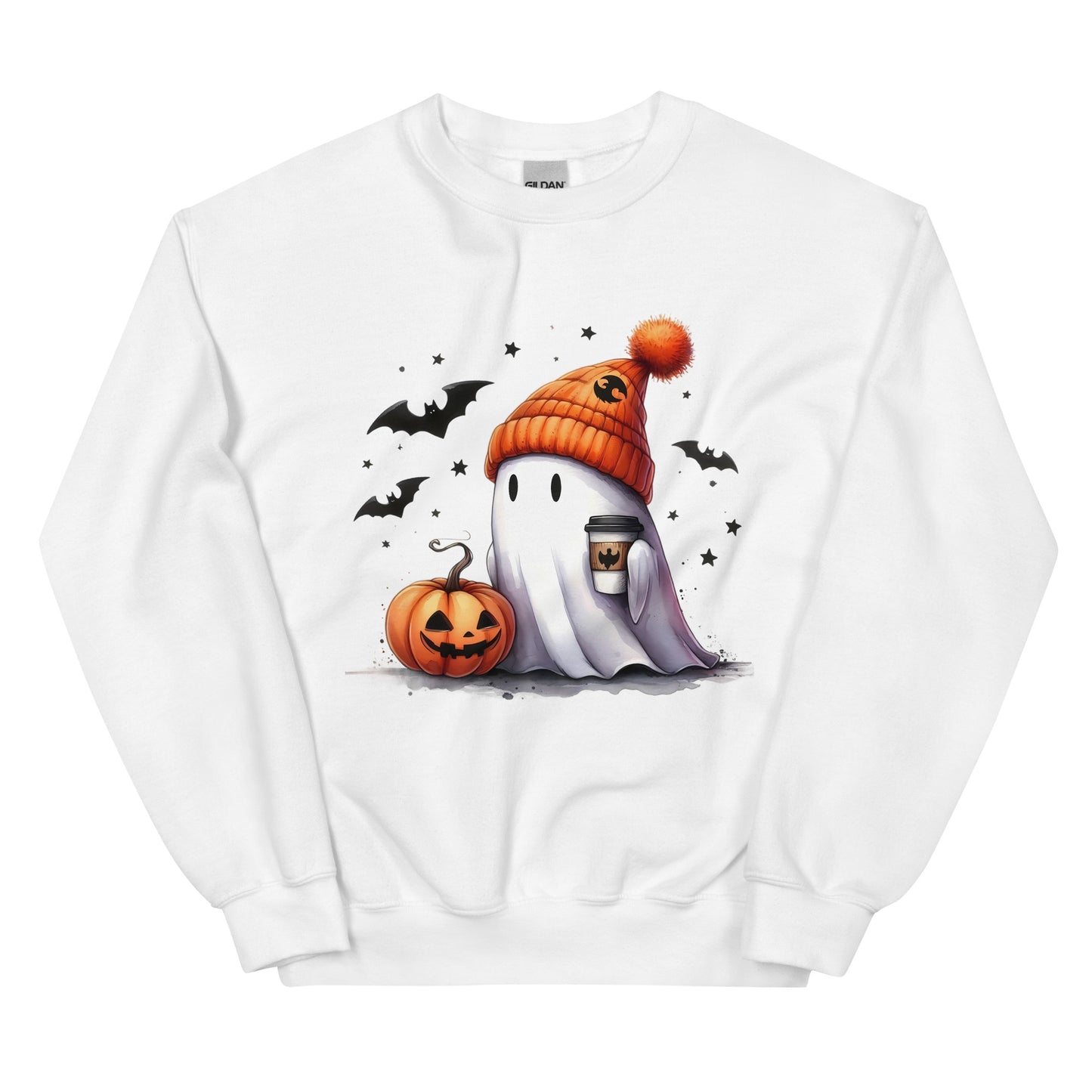 Halloween ghost sweatshirt, Lil Boo. Halloween gift, Coffee lovers