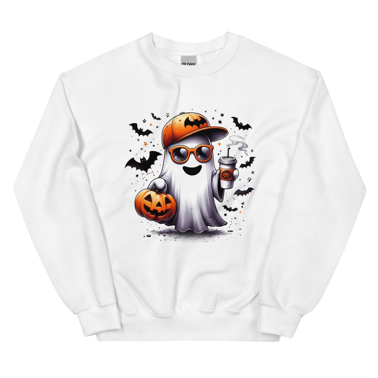 Halloween ghost sweatshirt, Lil Boo, Halloween gift, Coffee lovers