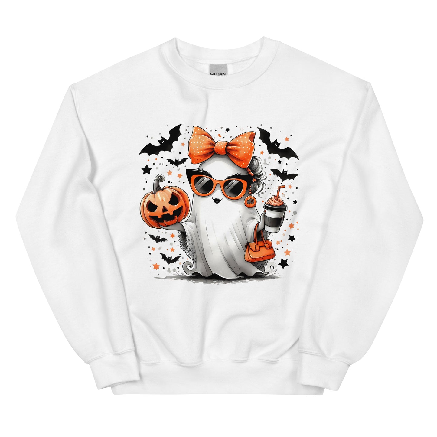 Halloween ghost sweatshirt, Lil Boo, Halloween gift, Coffee lovers