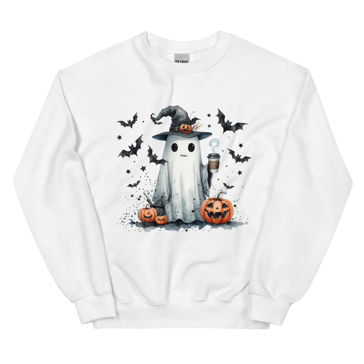 Halloween ghost sweatshirt, Lil Boo, Halloween gift, Coffee lovers